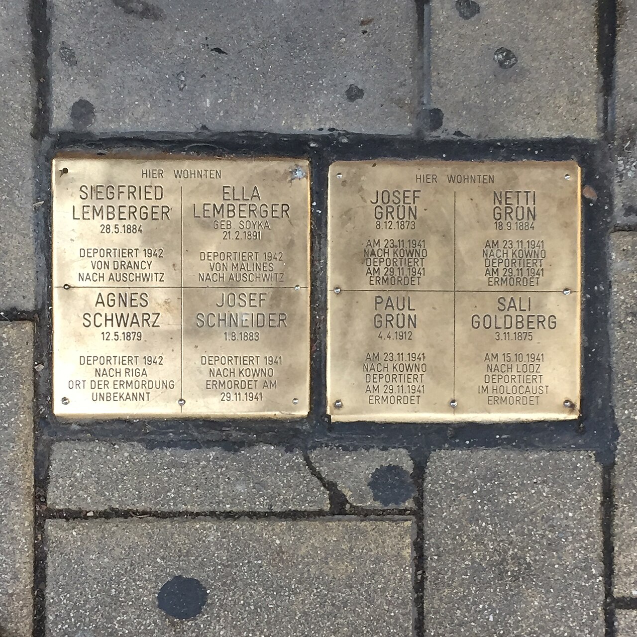Memorial stones for victims of National Socialism in Vienna-Neubau